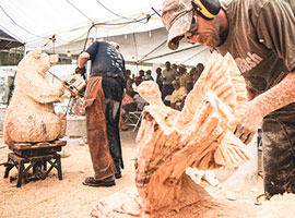 Professional Chainsaw Carving Wood Bench