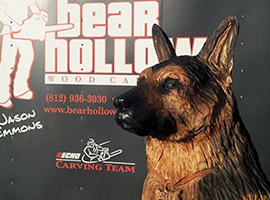Dog Wood Chainsaw Carving
