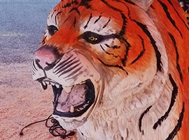 PCMS Tiger Chainsaw Carving
