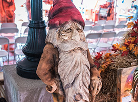 Gnome and Mushroom Wood Carving