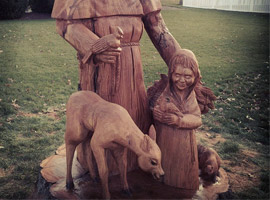 Onsite Saint Tree Stump Carving