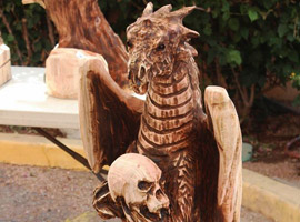 Bears and Fish Chainsaw Sculptures